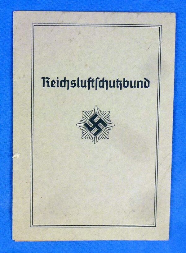 Reichsluftschutzbund Membership Booklet