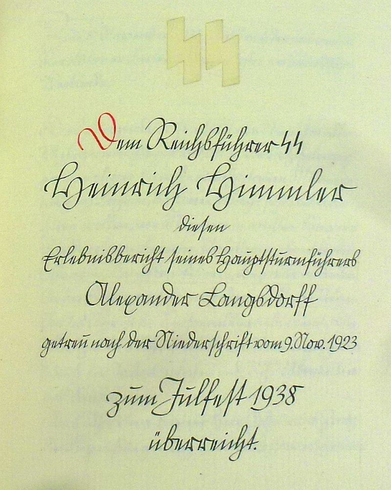 Christmas Presentation From Alexander Langsdorff to Heinrich Himmler - Image 2