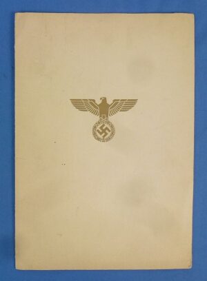 Award Document for the Order of the German Eagle First Class
