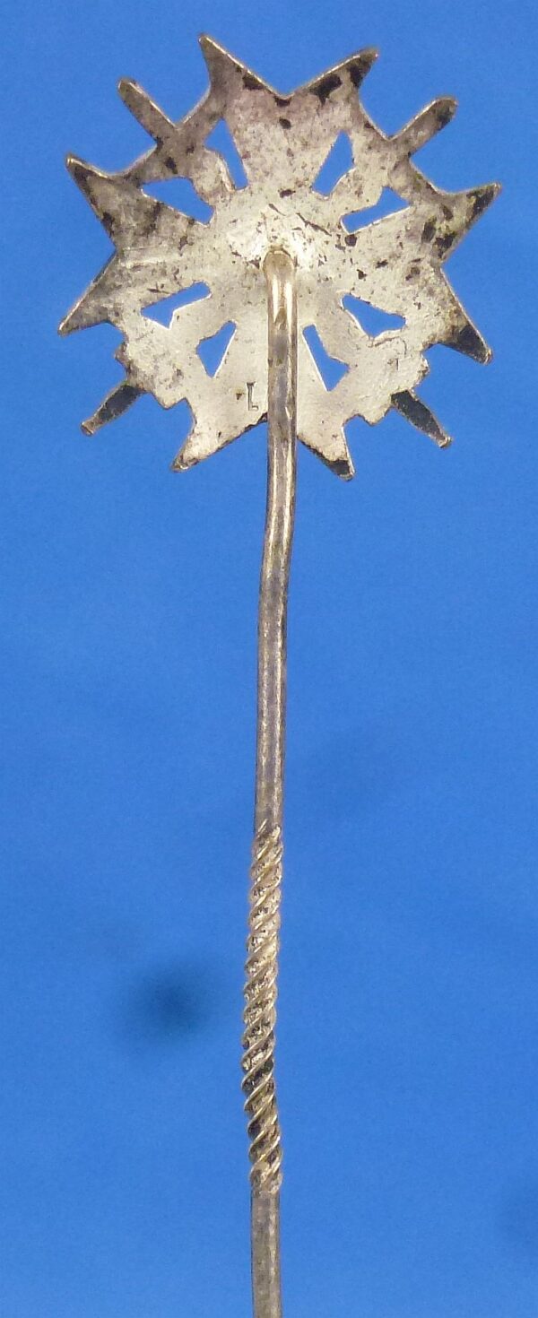 Luftwaffe Spanish Cross in Silver with Swords Stickpin Marked "L/11" (Wilhelm Deumer) - Image 2