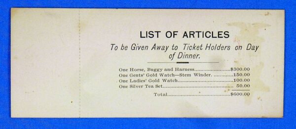 1889 GAR Ohio Post Dinner Ticket - Image 2