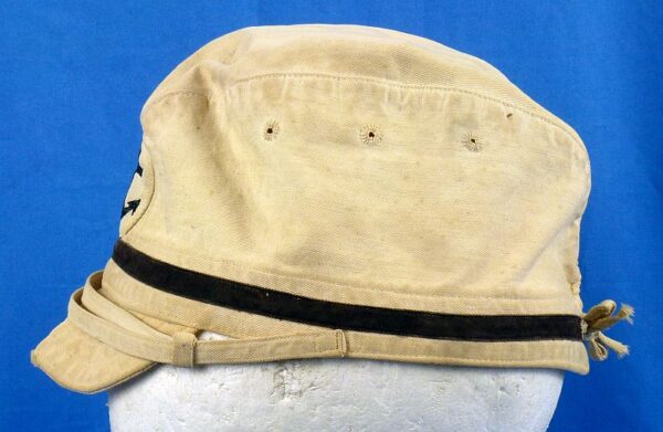 WWII Japanese Navy Petty Officer White Field Cap - Image 4