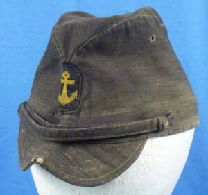 WWII Japanese Navy Enlisted Ranks Black Cotton Field Cap