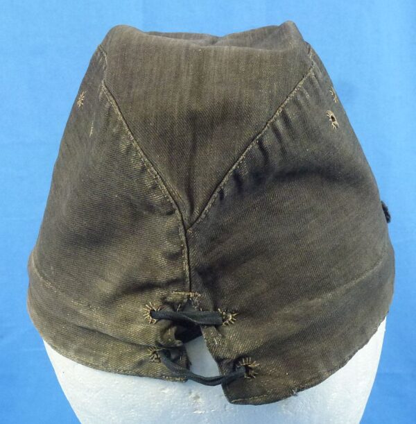 WWII Japanese Navy Enlisted Ranks Black Cotton Field Cap - Image 5