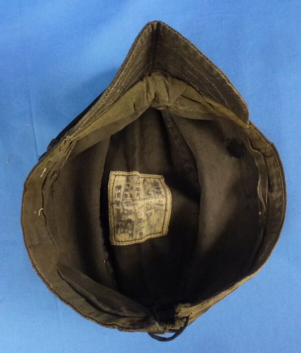 WWII Japanese Navy Enlisted Ranks Black Cotton Field Cap - Image 8