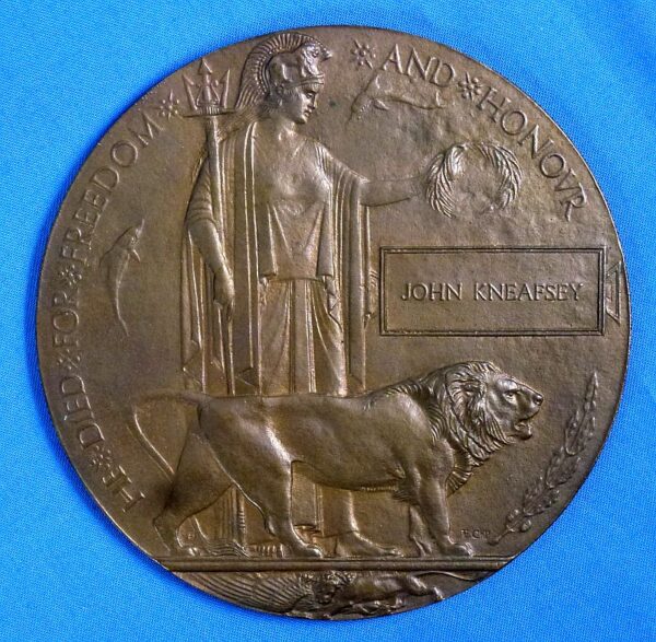 WWI Canadian Pioneer Battalion Posthumous Medals and Death Plaque Group - Image 2