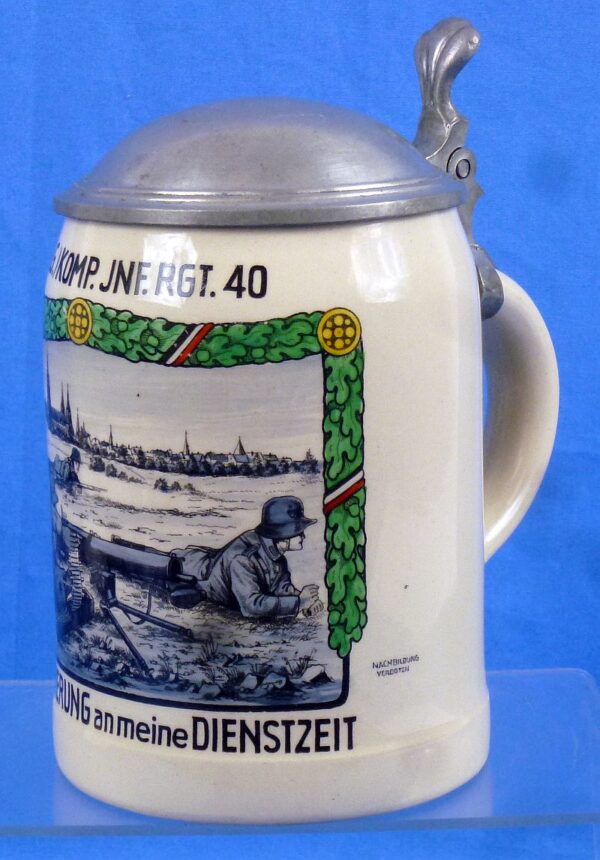 Infantry Regiment 40 Machine Gun Company Commemorative Service Service Stein - Image 2