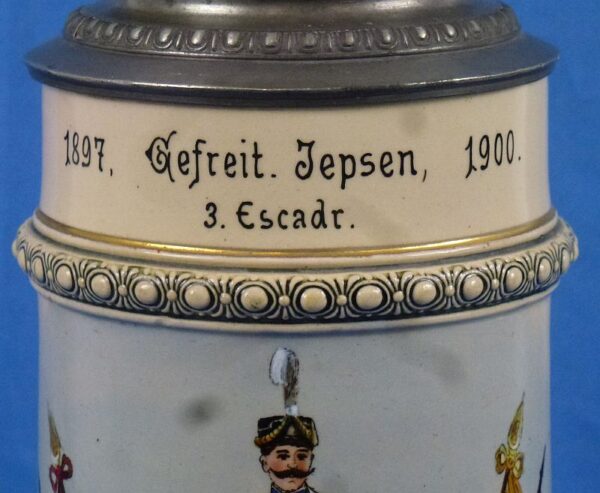 Named Imperial German 16th (Schleswig-Holstein) Hussar Regiment "Kaiser Franz Joseph of Austria, King of Hungary" Reservist Stein - Image 3