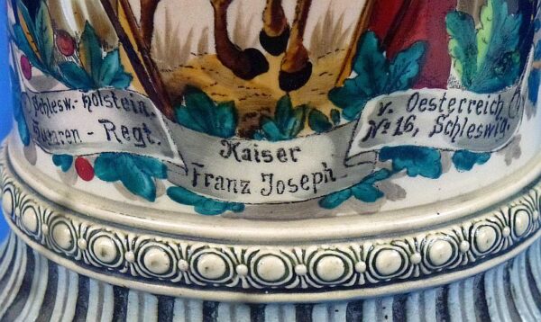 Named Imperial German 16th (Schleswig-Holstein) Hussar Regiment "Kaiser Franz Joseph of Austria, King of Hungary" Reservist Stein - Image 4