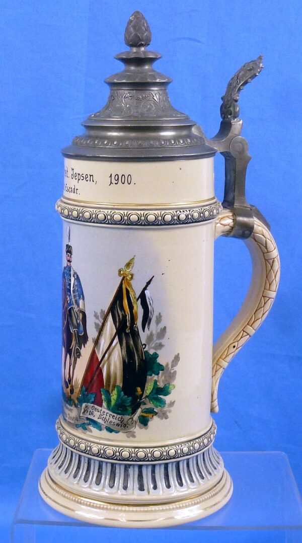 Named Imperial German 16th (Schleswig-Holstein) Hussar Regiment "Kaiser Franz Joseph of Austria, King of Hungary" Reservist Stein - Image 5