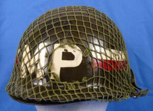 Named Vietnam War Rear Seam Swivel Bale Military Police Staff Sergeant M1 Helmet & Matching Liner