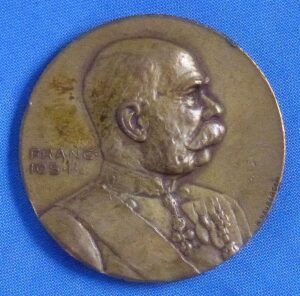 1914 Imperial Austrian Emperor Franz Joseph I Table Medal