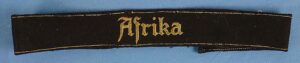 Scarce Black Luftwaffe "Afrika" Cuff Title