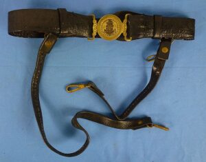 WWII Japanese Navy Officer Sword Belt with Kanji Notations