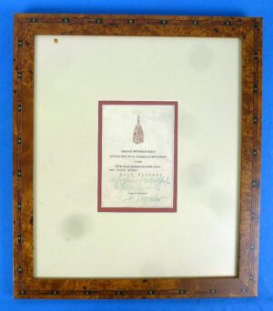 1944 Heinrich Himmler Signed Presentation Card for the SS Allach Julleuchter