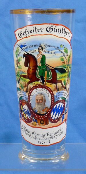 Named Imperial German 6th Royal Bavarian Chevau-légers "Prince Albrecht of Prussia" Regiment Beer Glass
