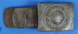 WWI German Army EM/NCO Buckle on 1916 Dated Leather Tab