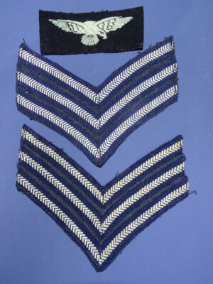 WWII 3pc RAF Chevron and Shoulder Eagle Patch Grouping