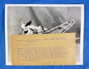 1941 Press Photograph of an Italian Stuka Dive Bomber Captured by the British in the Middle East