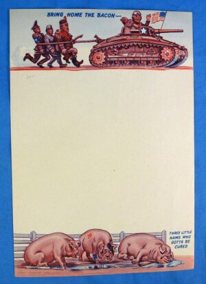 WWII Patriotic Home Front Stationary: "Bring Home the Bacon"