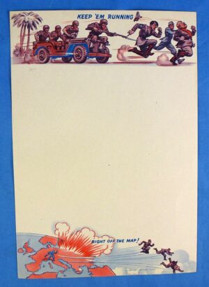 WWII Patriotic Home Front Stationary: "Keep 'Em Running"