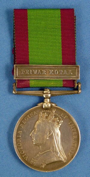 British Afghanistan 1878-79-80 Medal with Clasp "Peiwar Kotal" to the 2/8th Regiment