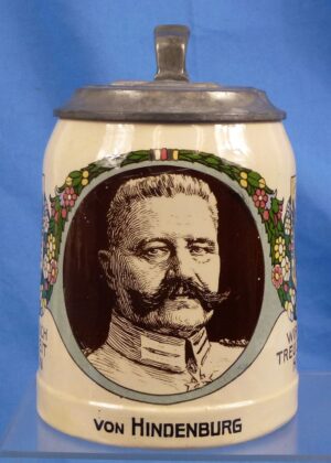 Imperial German Field Marshal Von Hindenburg Stein by Mettlach