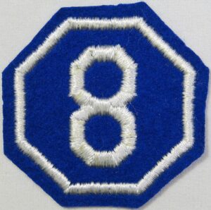 8th Corps Patch on Wool