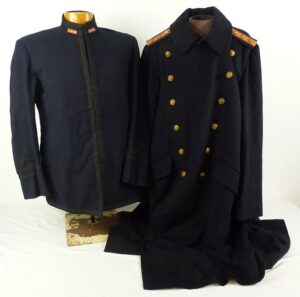 Named WWII Japanese Navy Lieutenant Tunic and Overcoat Set