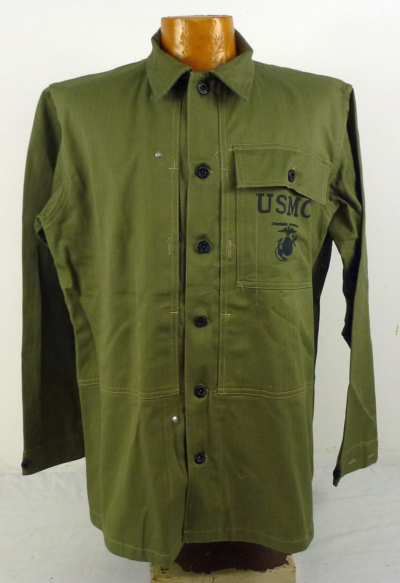 ジャケット・アウター 40s WW2 US MARINE CORPS P44 HBT JACKET Buzz Rickson Jacket Men's Reproduction of WW2 USMC P44 HBT