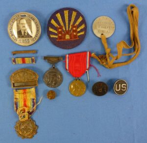 Named WWI 18th Railroad Engineers Insignia Group with San Francisco Service Medal