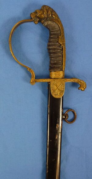 Imperial Bavarian Artillery Officer Lion Head Sword