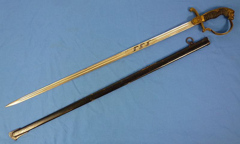 Imperial Bavarian Artillery Officer Lion Head Sword - Image 3