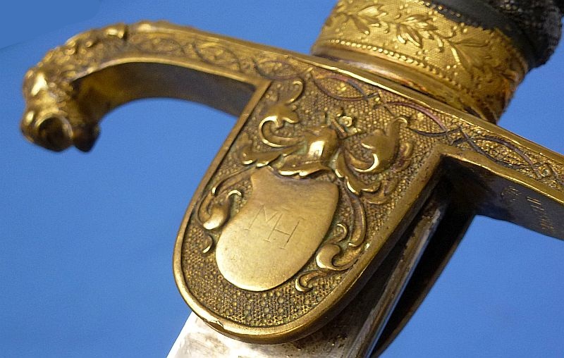 Imperial Bavarian Artillery Officer Lion Head Sword - Image 9