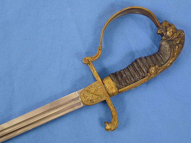 Imperial Bavarian Artillery Officer Lion Head Sword - Image 10