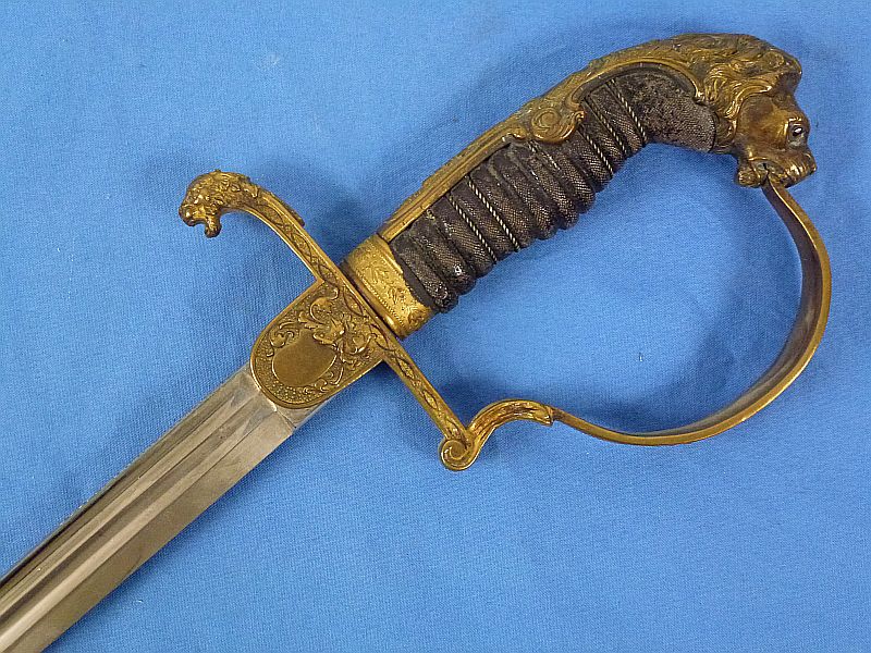 Imperial Bavarian Artillery Officer Lion Head Sword - Image 11