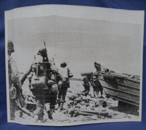 WWII Washington Bureau Photo Infantry Men on Coast of France 9 x 7-1/4"