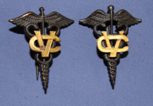 Pair WWI Veterinary Corps Officer's Collar Insignia