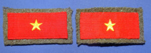 Pair WWII Japanese Army Private 2nd Class Cloth Rank Collar Insignia