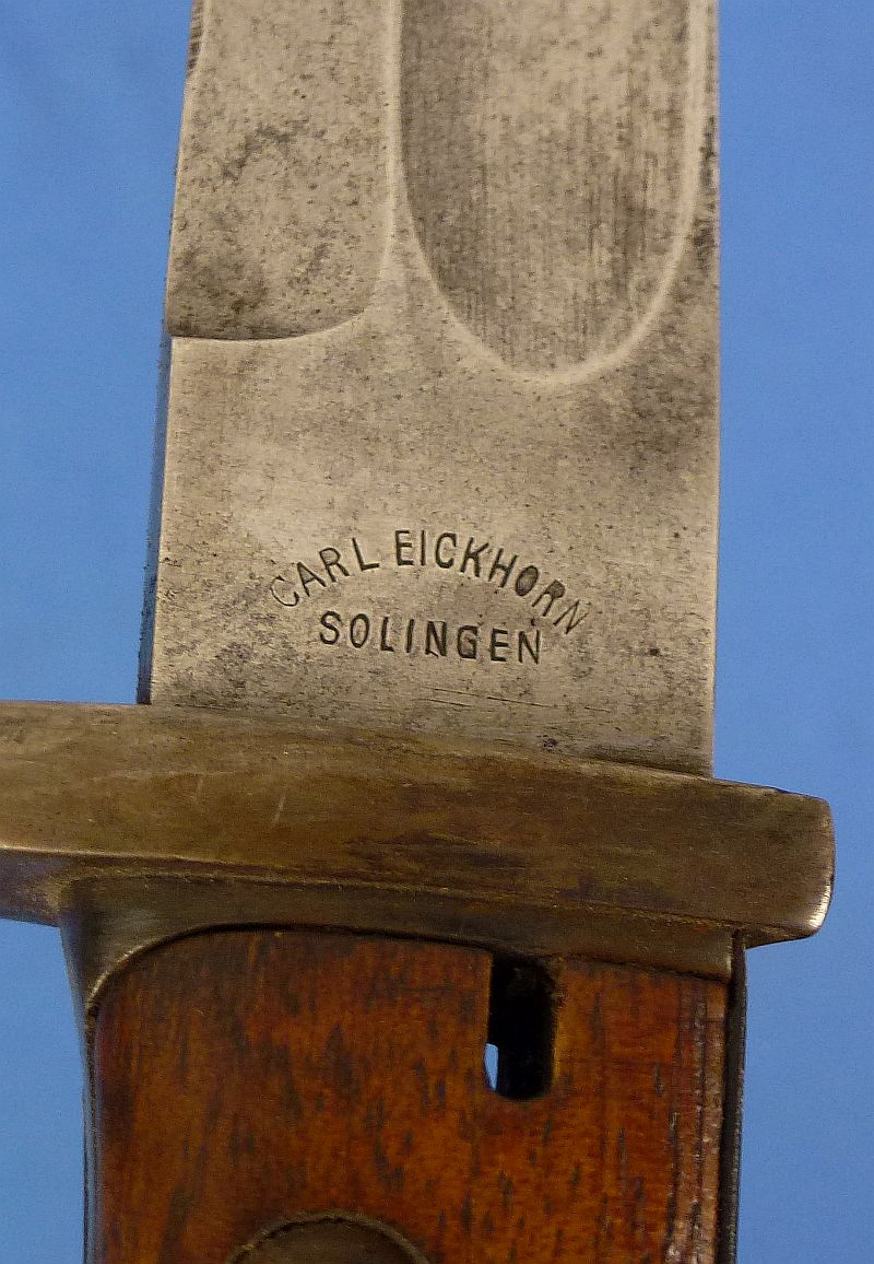 1916 Dated Imperial German Model M1898/05 Butcher Blade Bayonet by Carl Eickhorn with Frog and Knot - Image 6