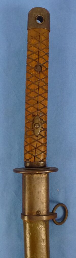 WWII Japanese Late War Type 95 NCO Sword by Nagoya Arsenal with Wooden Scabbard