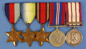 WWII / Cyprus British Royal Marines Five Place Medals Bar