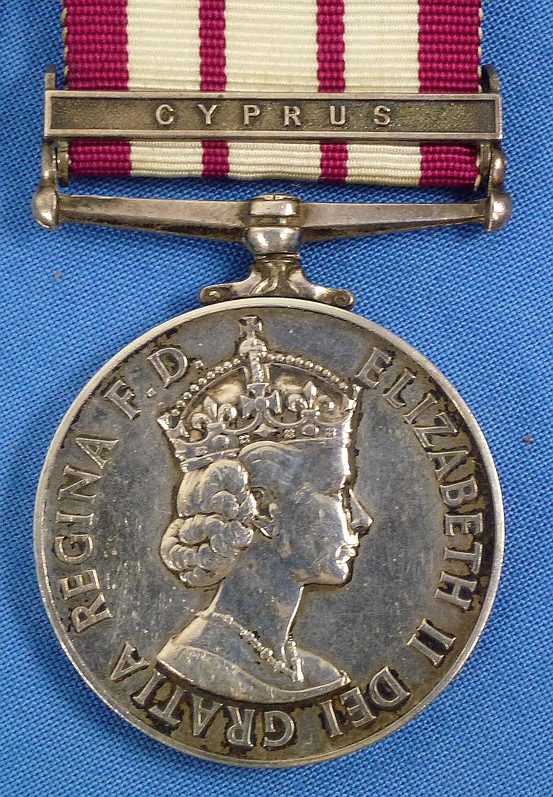 WWII / Cyprus British Royal Marines Five Place Medals Bar - Image 3