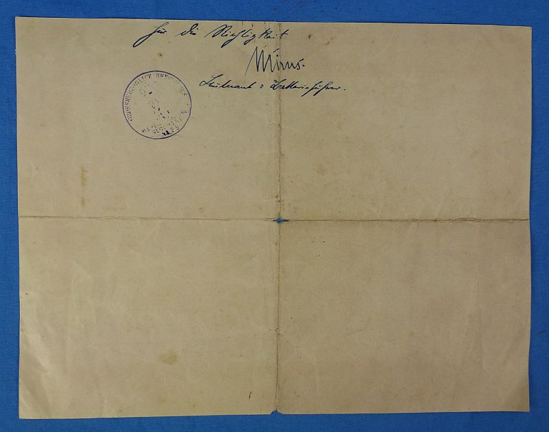 1918 Hesse-Darmstadt Silver Bravery Medal with Award Document - Image 3