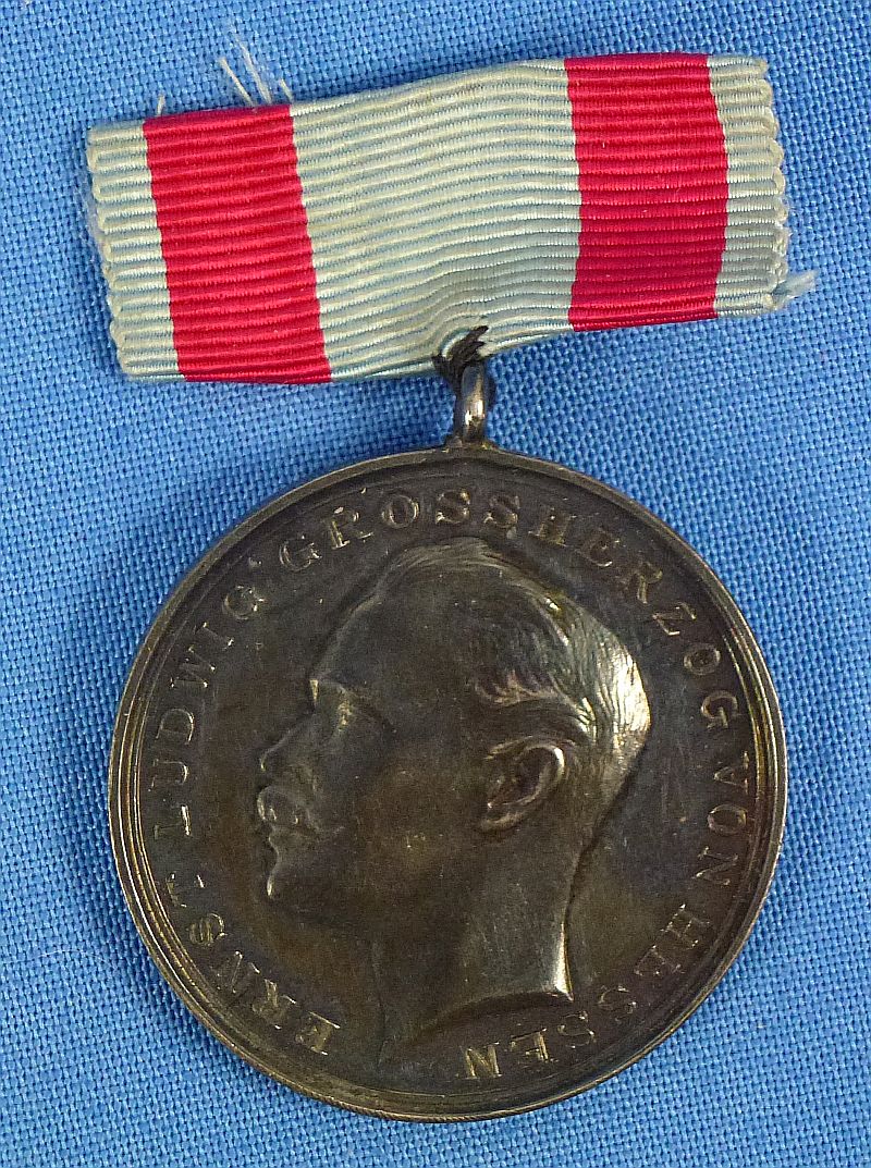1918 Hesse-Darmstadt Silver Bravery Medal with Award Document - Image 5