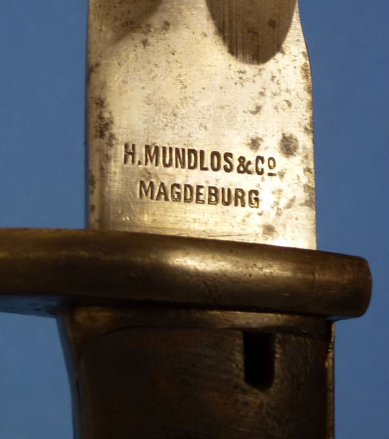 WWI Imperial German Model M1898/05 Weimar Reissue Butcher Blade Bayonet by H. Mundlos & Company - Image 6