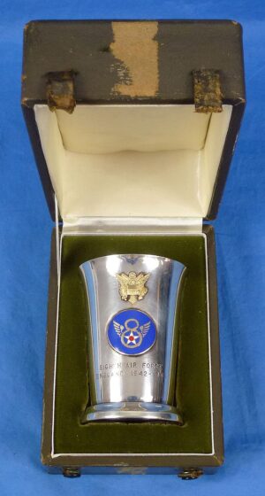 Cased WWII 8th Air Force Silver Presentation Cup