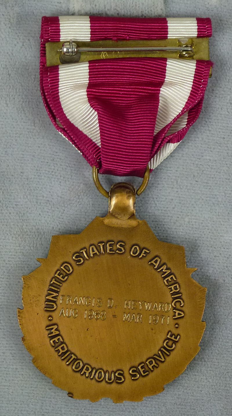 Cased and Named Meritorious Service Medal - "Francis D. Heyward Aug. 1968- Mar. 1971" - Image 3