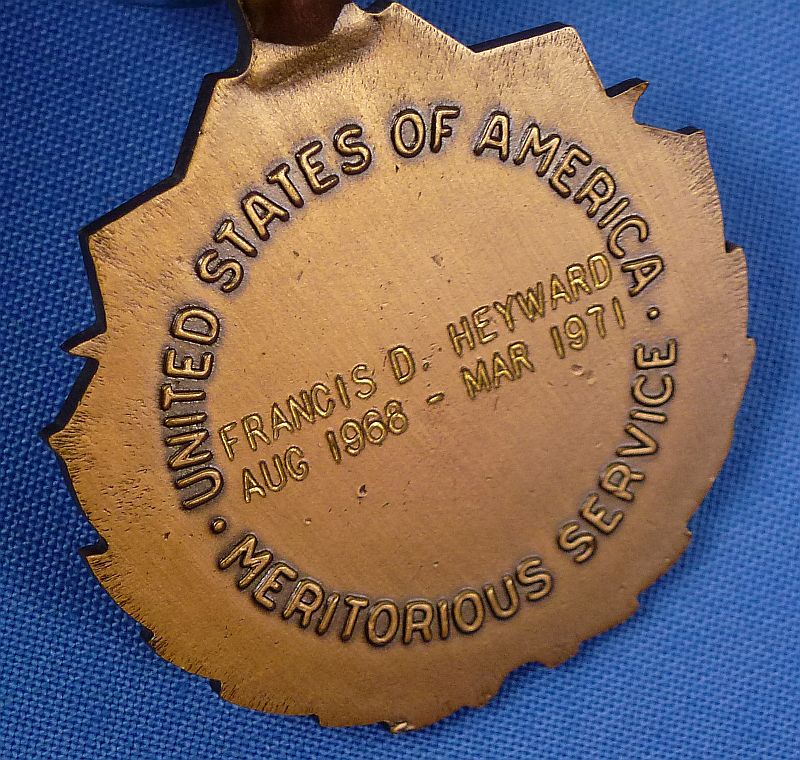 Cased and Named Meritorious Service Medal - "Francis D. Heyward Aug. 1968- Mar. 1971" - Image 4