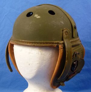 WWII U.S. Army M38 Tanker Helmet by Rawlings with Communications Set